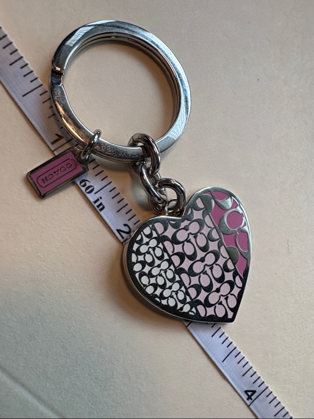 Coach Multicolor Signature Heart Key Fob - Picture 2 of 3